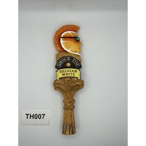 Shock Top Belgian White 2 Sided Draft Beer Tap Handle Tapper Mancave Bar Pub